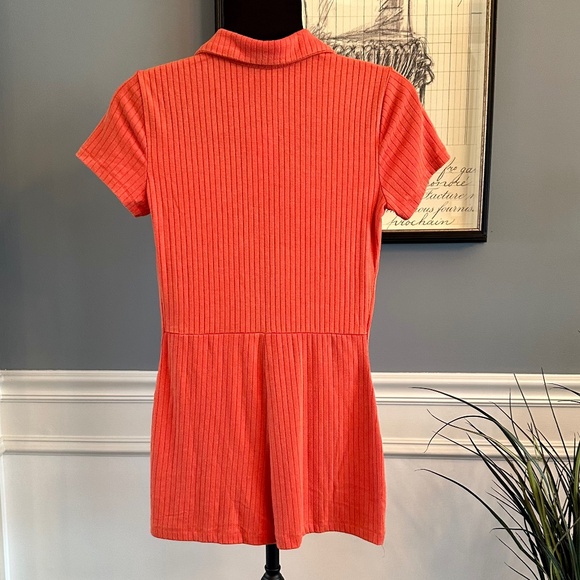 Orange Ribbed Romper - Picture 3 of 5